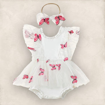 Butterfly Applique Tulle Romper