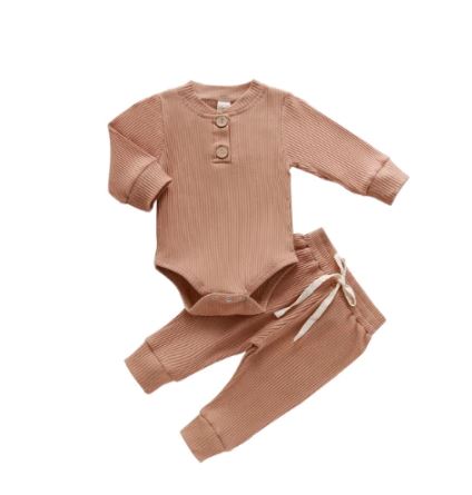 Kai  Ribbed Bodysuit and Pants Set - Tan – Bodoke Kids Boutique