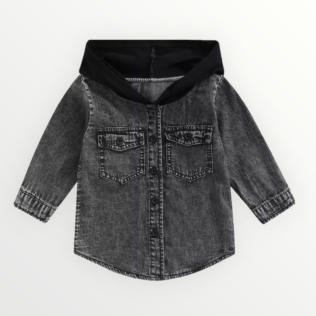 boys black denim shirt