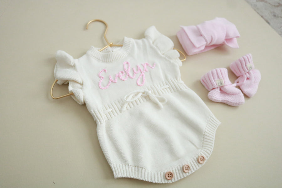 Knit Booties and Bow Headband