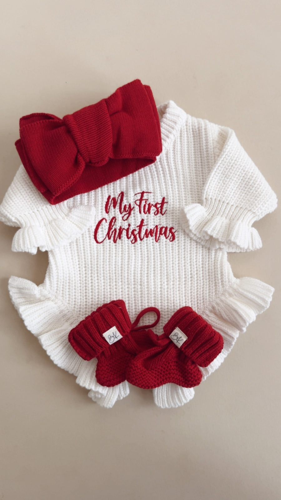 Christmas Knit Romper - Personalized