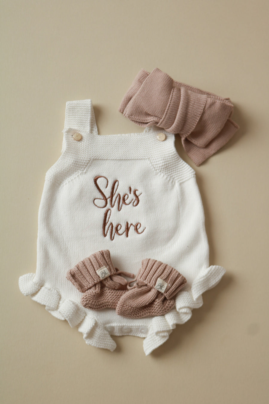 Knit Booties and Bow Headband