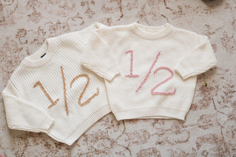 Hand-embroidered Birthday Sweater