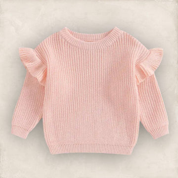 Willow Ruffle Knit Sweater - Peach