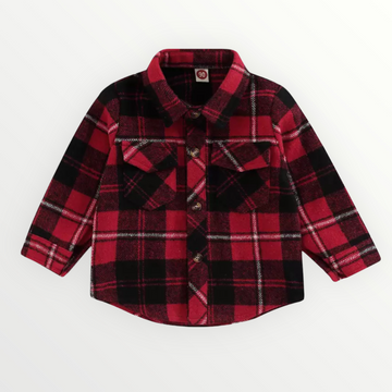 Plaid Shirt Shacket - Red