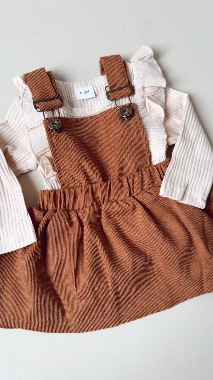 Corduroy Suspender Skirt Set