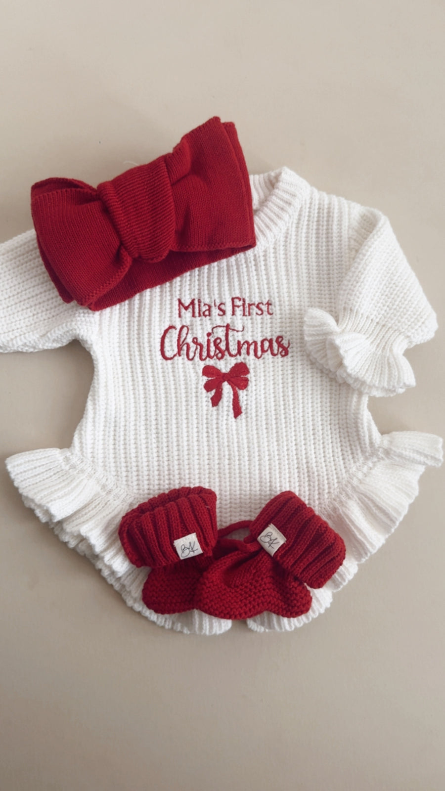 Christmas Knit Romper - Personalized