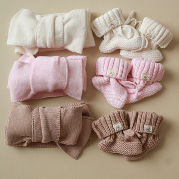 Knit Booties and Bow Headband