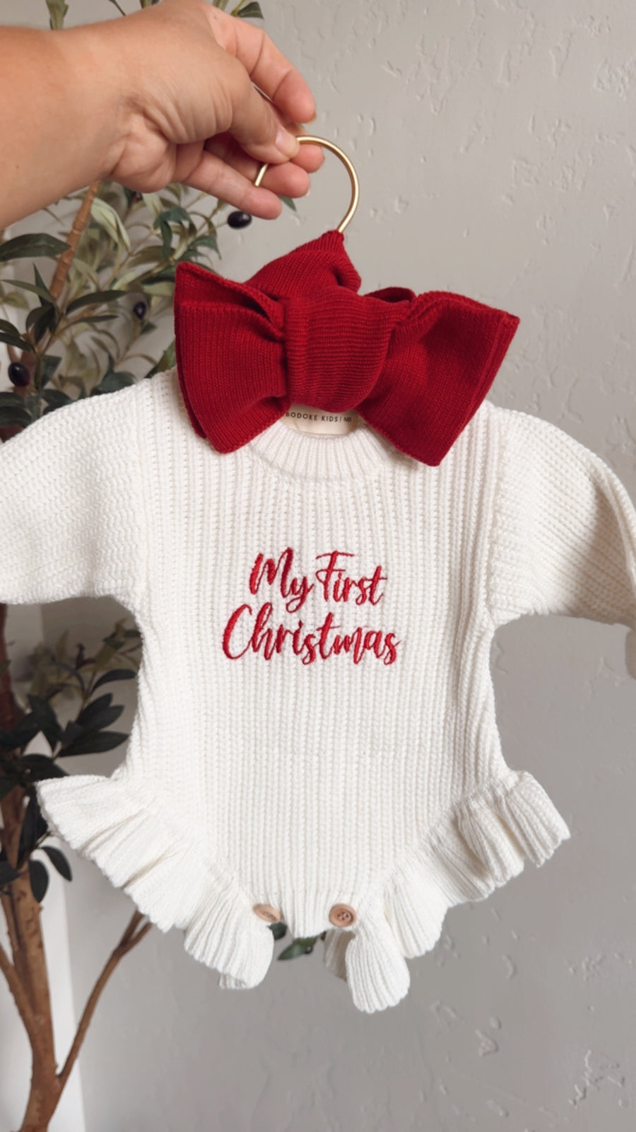 Christmas Knit Romper - Personalized
