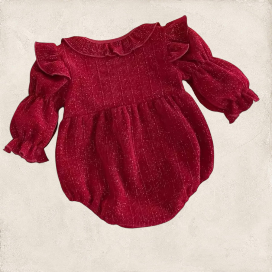 Holiday Corduroy Romper - Red