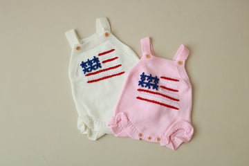 Handembroidered Flag Romper