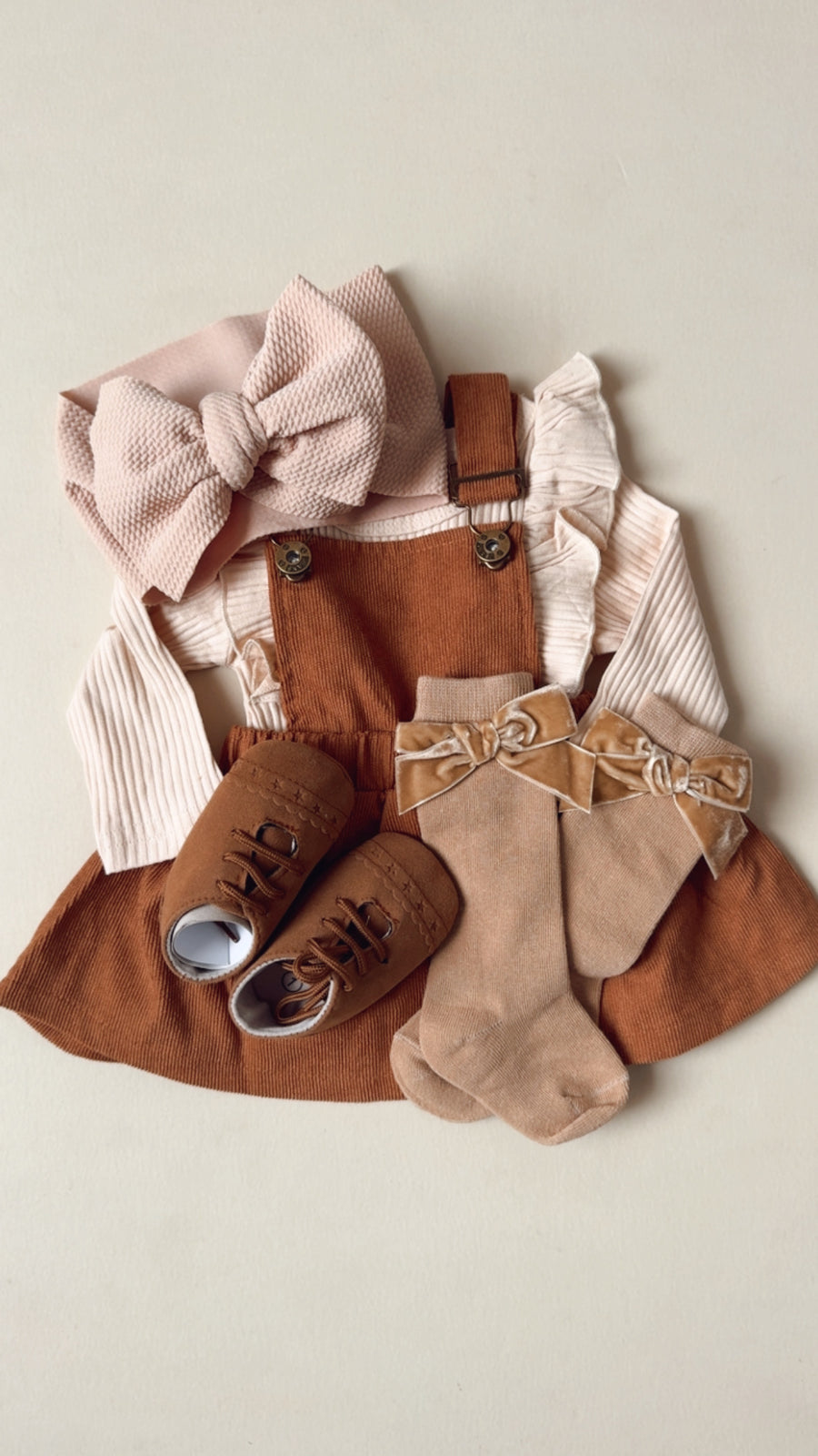 Corduroy Suspender Skirt Set