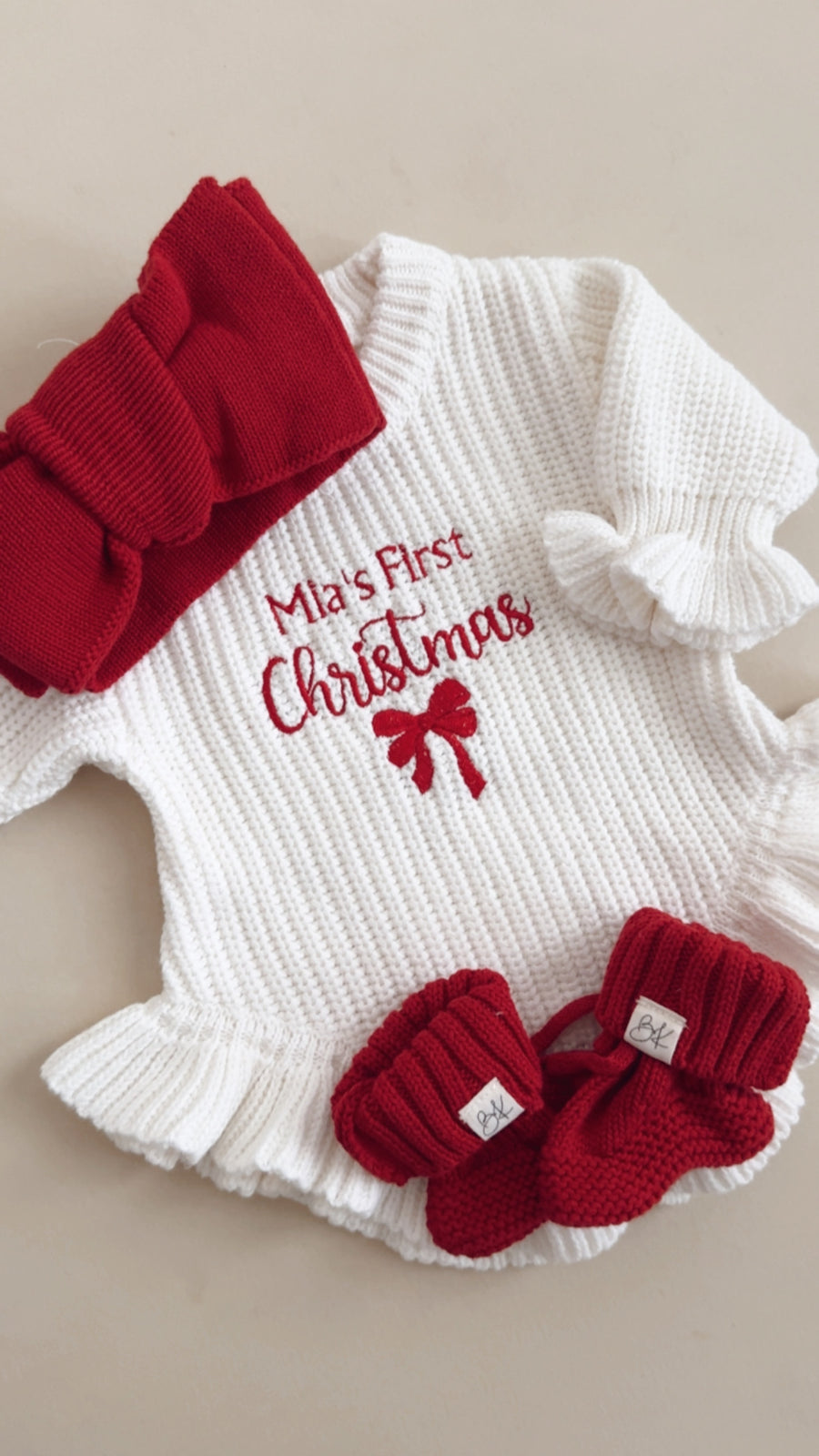 Christmas Knit Romper - Personalized