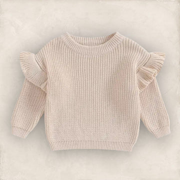 Willow Ruffle Knit Sweater - Beige