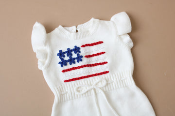 Handembroidered Flag Romper