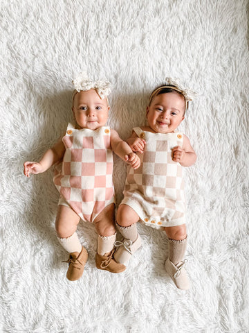 Checkered Romper - Pink