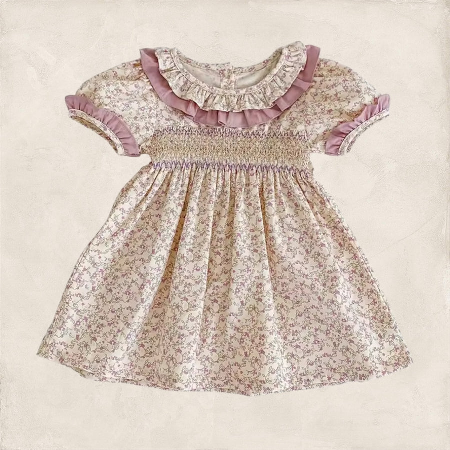 lilac floral monkey smocked mini dress pumpkin + rose on LTK