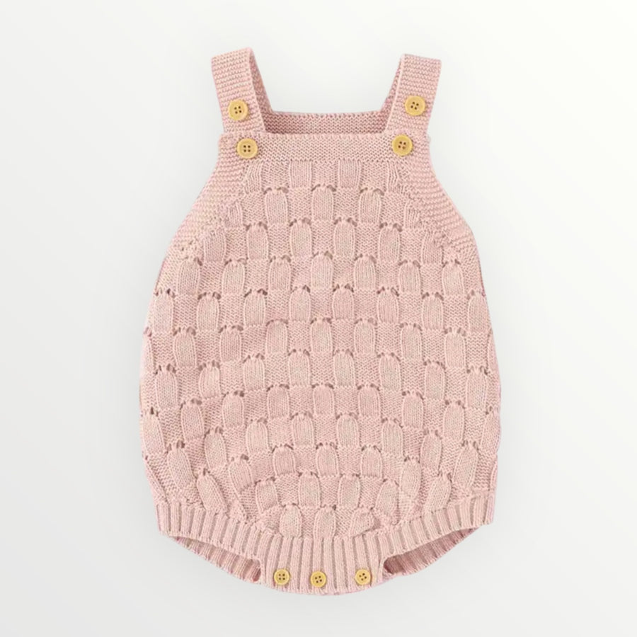 Maggie | Pink knitted romper