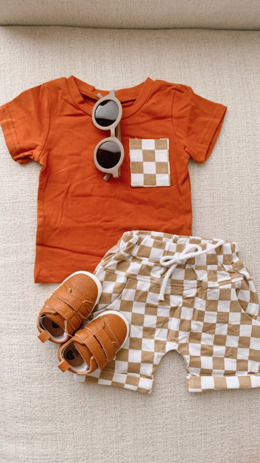 Checkered Shorts + Shirt Set