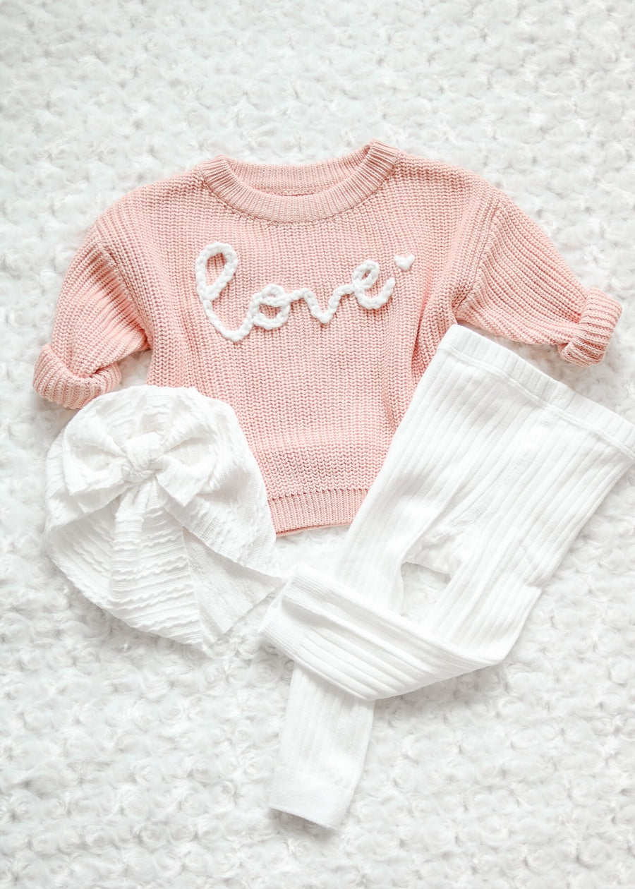 LOVE Hand-embroidered Chunky Sweater