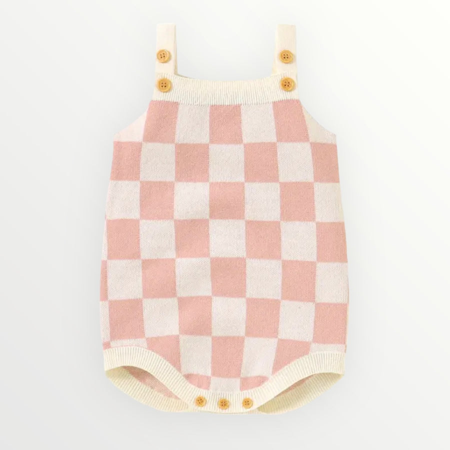 Checkered Romper - Pink