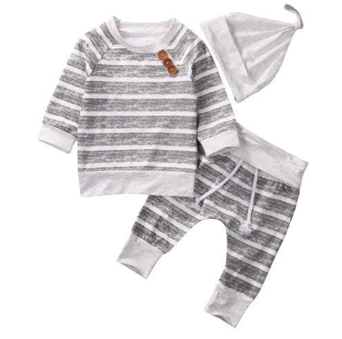 Striped and Buttons Baby Outfit - Chinguli's Creations