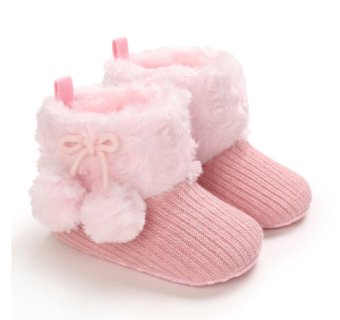 Baby Pom Booties - pink
