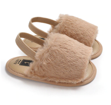 Baby Fuzzy Slippers - Brown