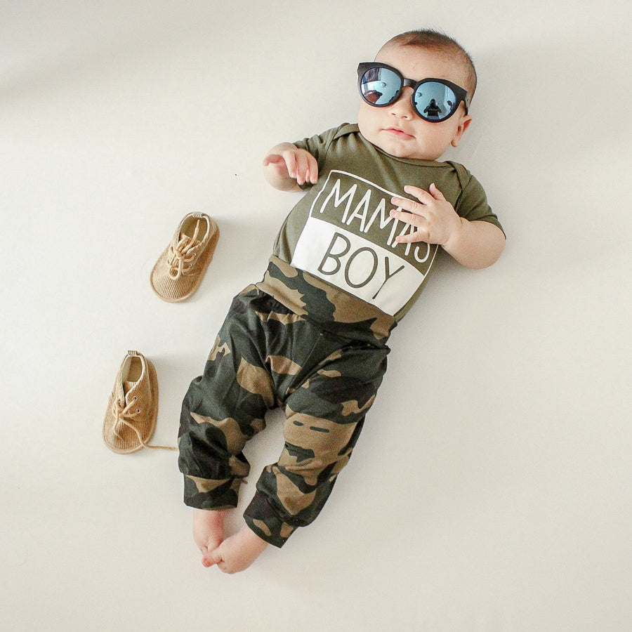 Mama's Boy Camo | 3PC Baby Outfit