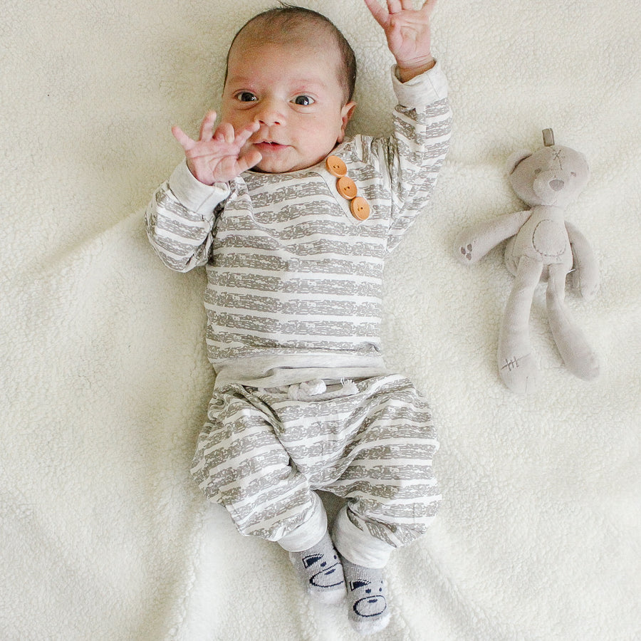 Striped and Buttons Baby Outfit