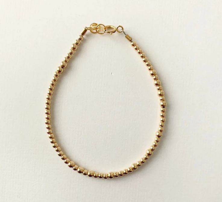 Goldie | Dainty Bead Bracelet in Gold 2mm