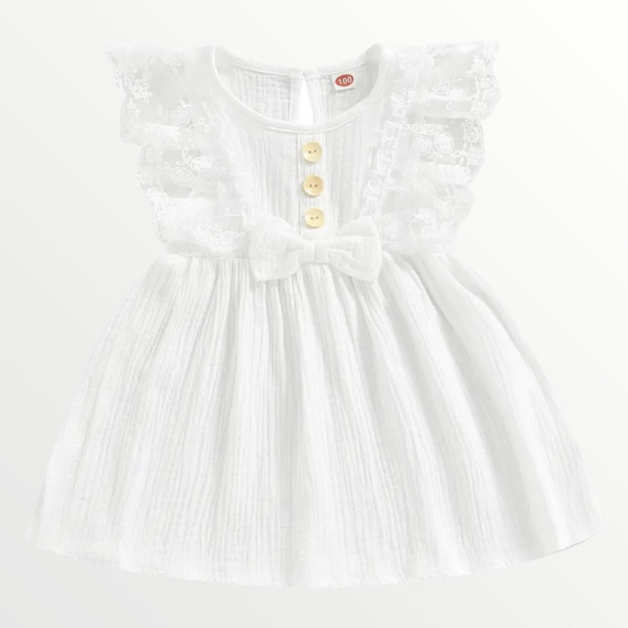 Doja | Lace Sleeve Dress - White