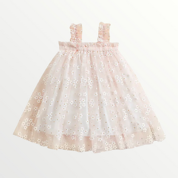 Daisy Gold Tulle Dress - Pink