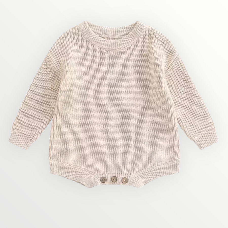 Willow Knit Sweater Romper - Beige