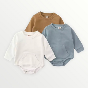 Cole| Baby Sweatshirt Romper - 3 Colors