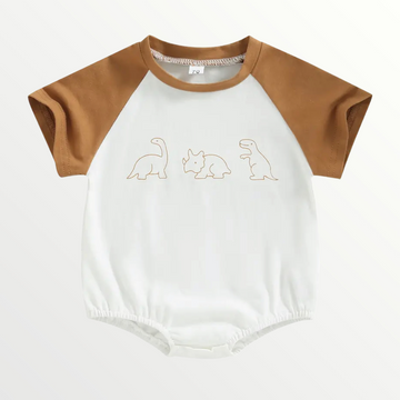 Dino Baby Bodysuit - Brown