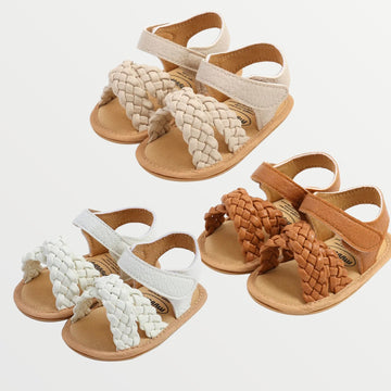 PU Braid Leather Sandals - 3 Colors