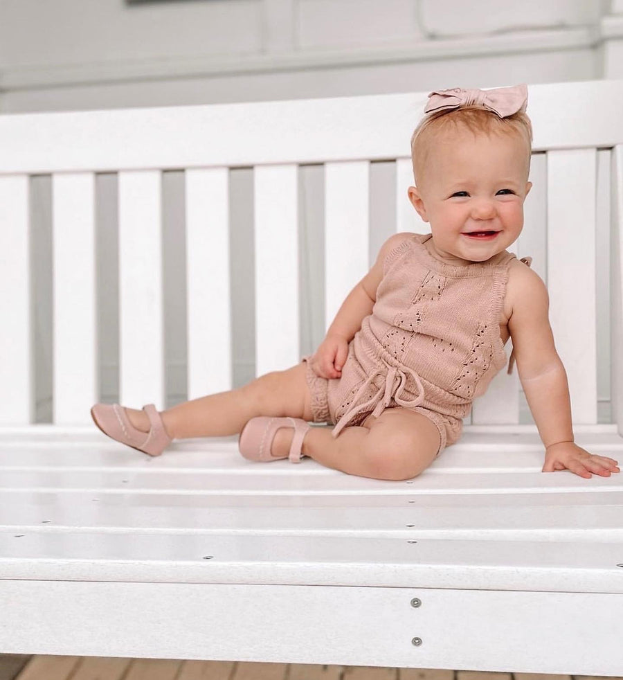 Leah | Knit Romper and Bloomers Set