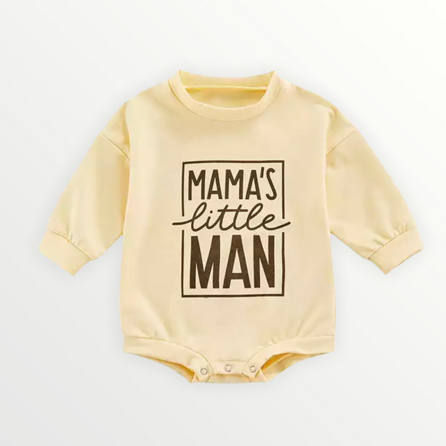 Mama's Little Man Romper - Cream