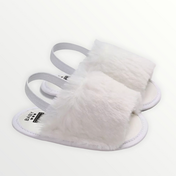 Baby Fuzzy Slippers - White