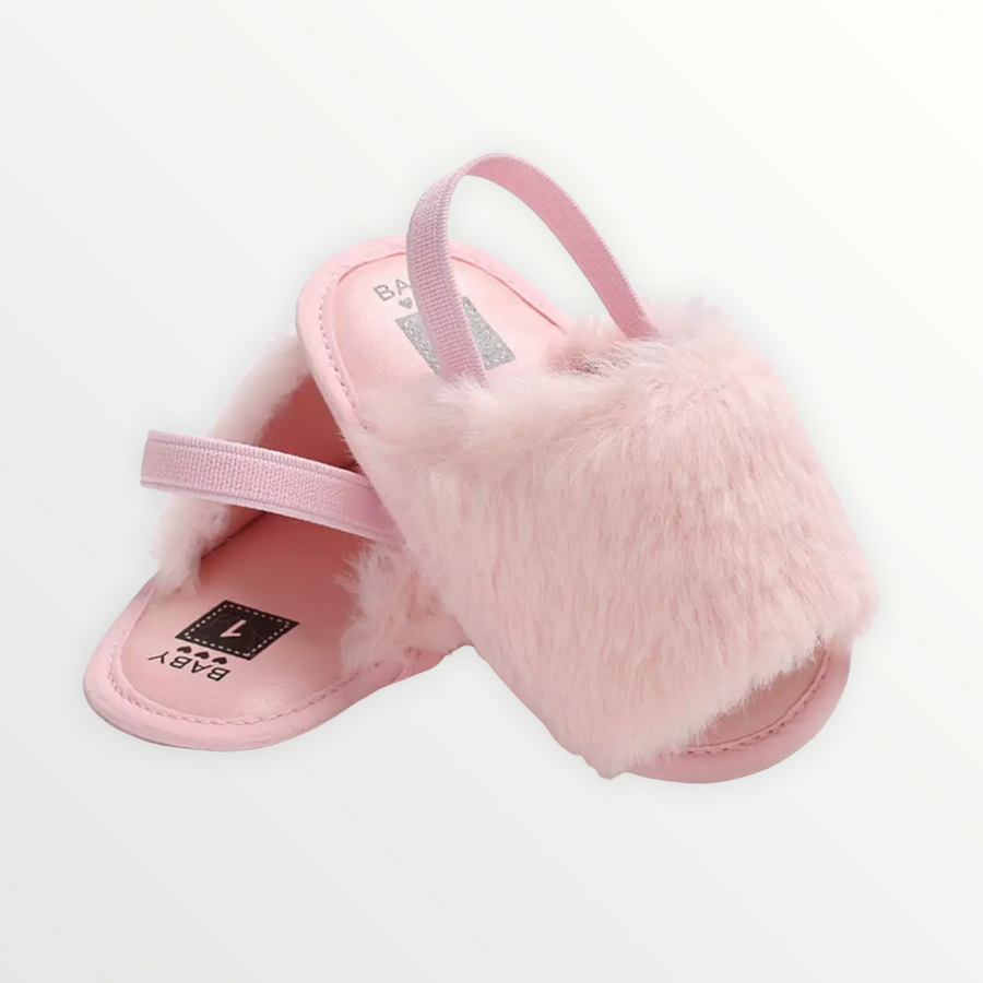 Baby Fuzzy Slippers - Pink