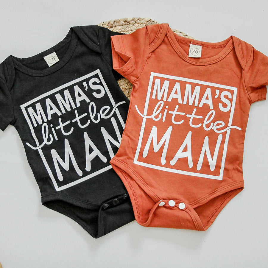 Mama's Little Man Bodysuit - Rust