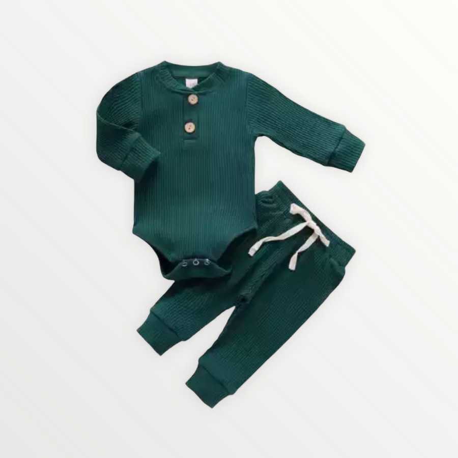 Kai | Ribbed Bodysuit and Pants Set - Green