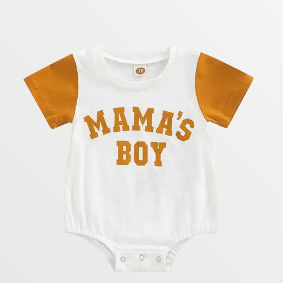 Mama’s Boy Shirt Romper- Mustard Yellow