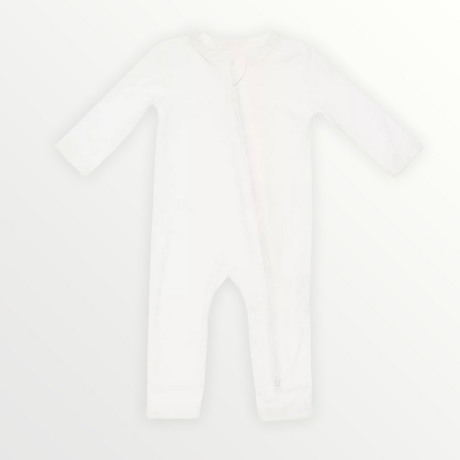 Baby Zippered Footed Jummies - Ivory
