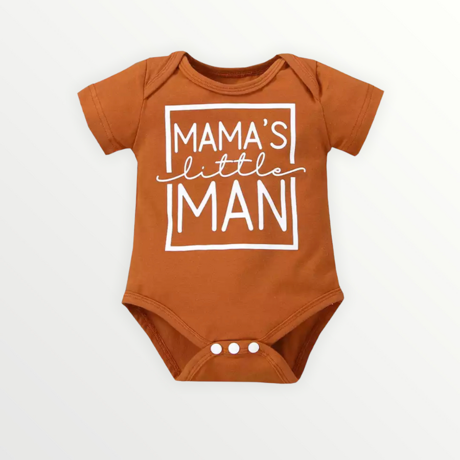 Mama's Little Man Bodysuit - Rust