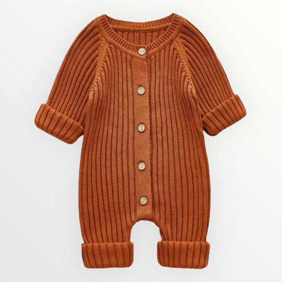 Knit Baby Jumpsuit - Rust