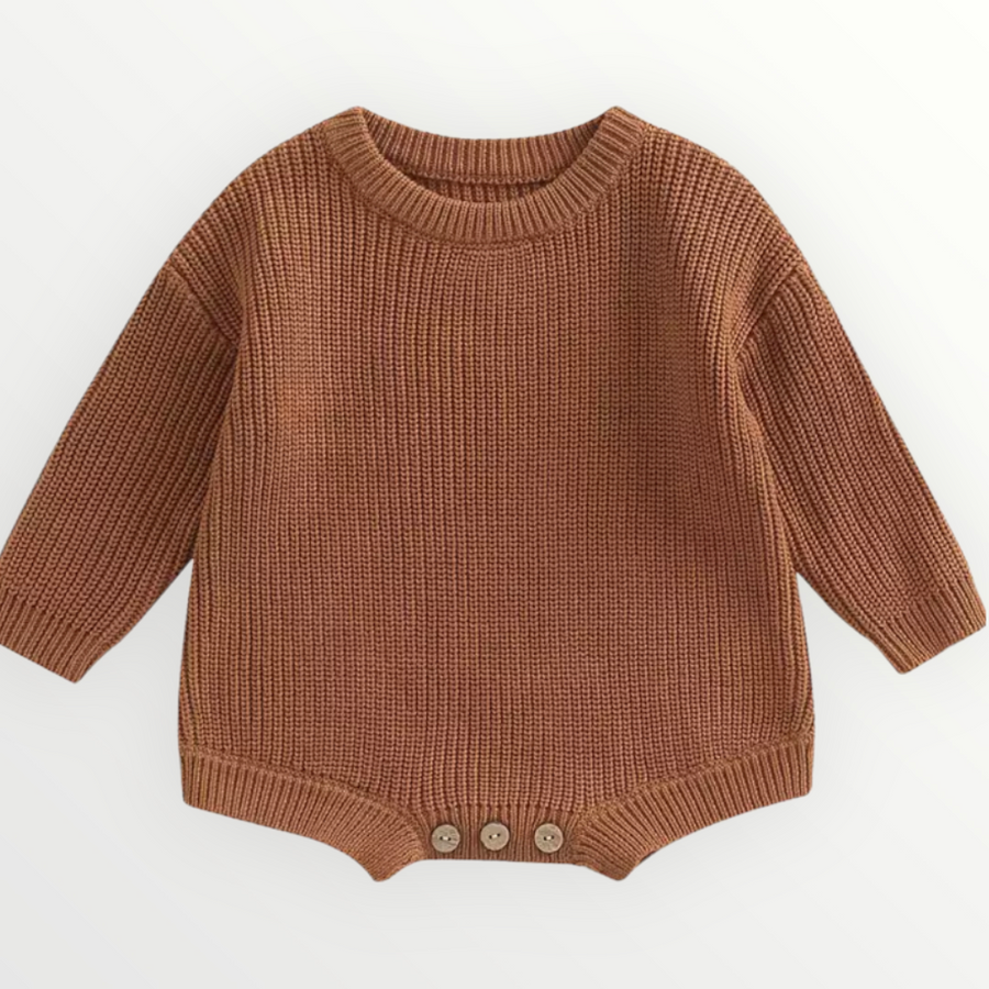 Willow Knit Sweater Romper - Rust