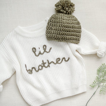 Lil Brother l Hand embroidered Knit Sweater