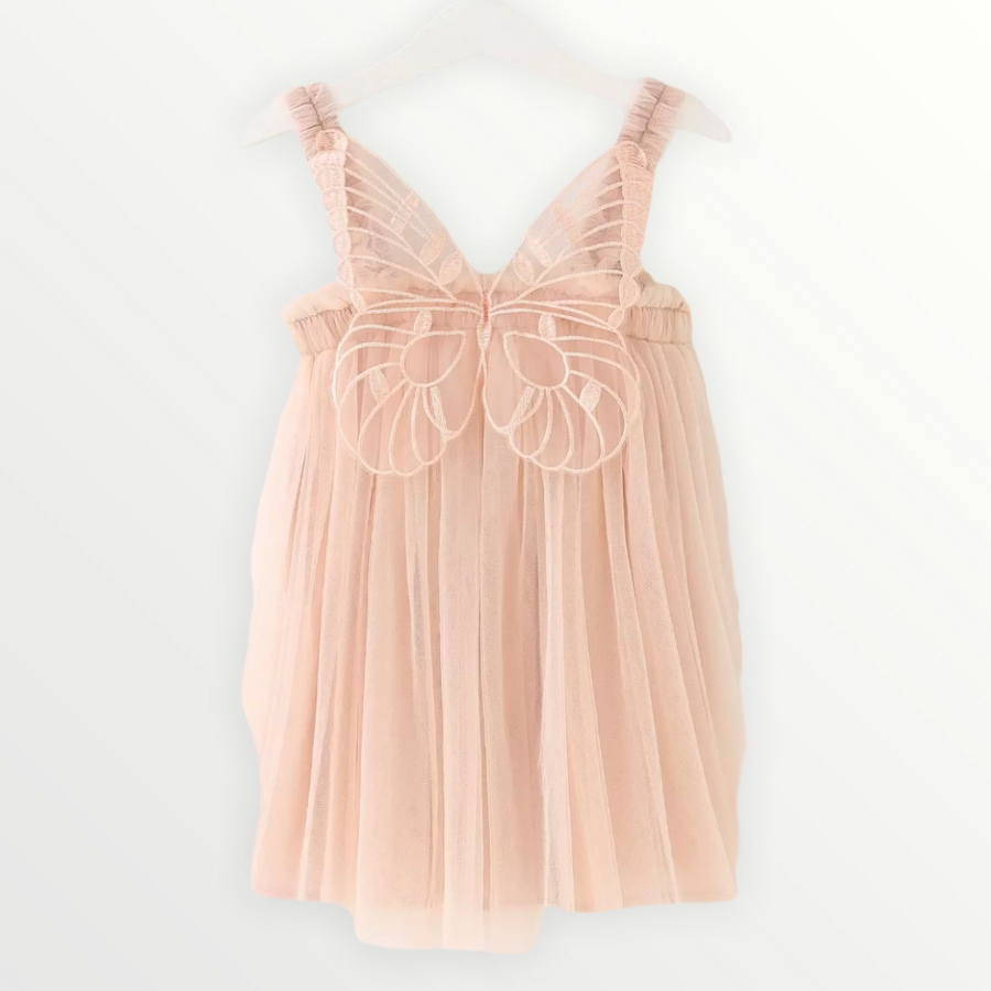Butterfly Tulle Dress - Peach